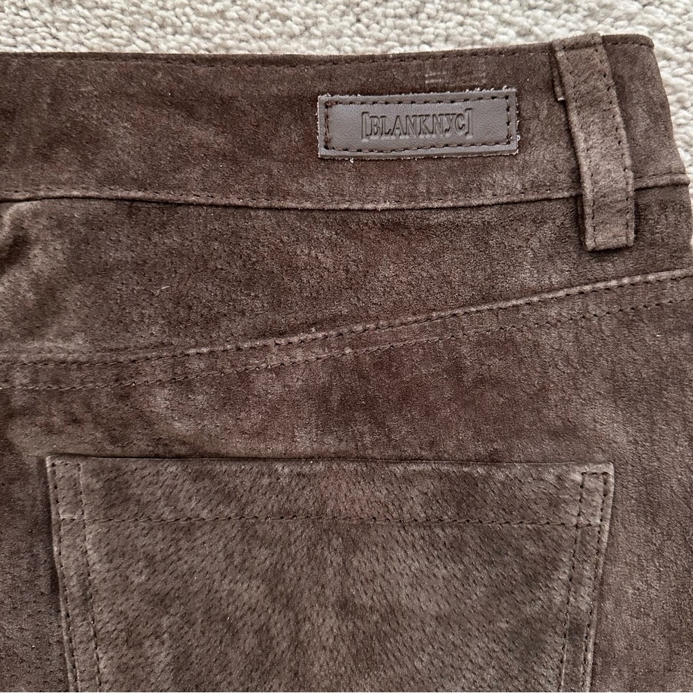 Trending Chocolate Brown Genuine Suede Leather Fall Mini Skirt - Picture 15 of 15
